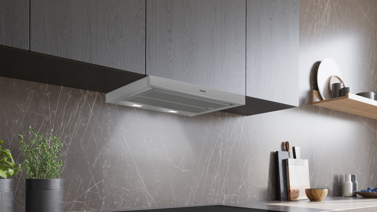 Siemens iQ300 LI67SA531 afzuigkap Semi-inbouw (uittrekbaar) Zilver 399 m³/uur A