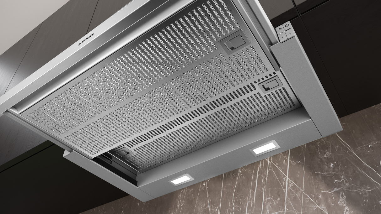 Siemens iQ300 LI67SA531 afzuigkap Semi-inbouw (uittrekbaar) Zilver 399 m³/uur A