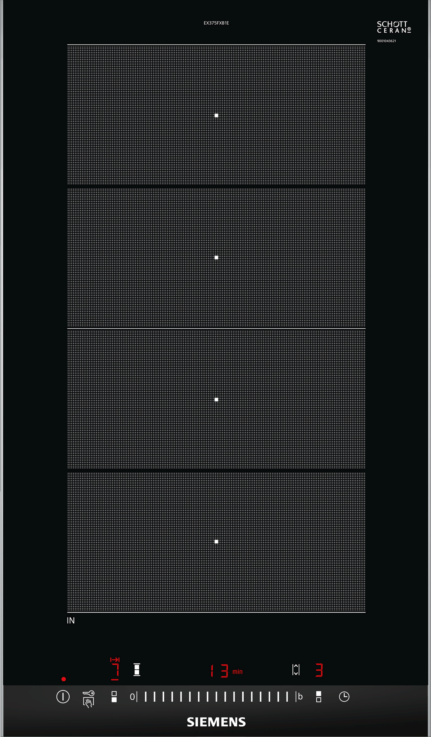 Siemens EX375FXB1E kookplaat Zwart Ingebouwd Inductiekookplaat zones 2 zone(s)