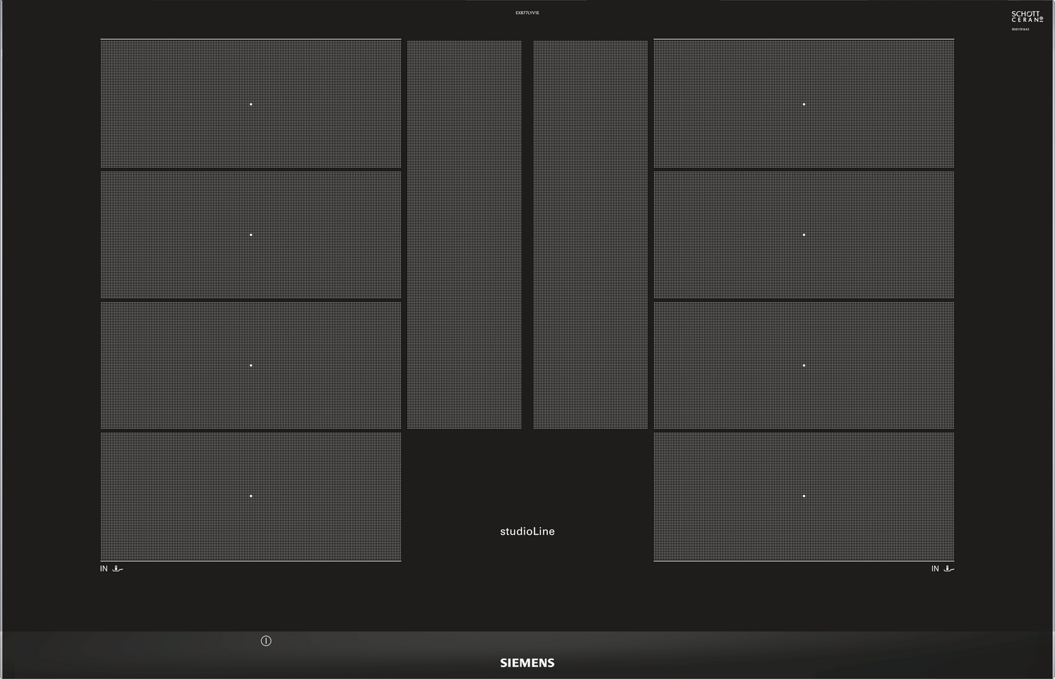 Siemens EX875LYV1E kookplaat Zwart Ingebouwd Inductiekookplaat zones 4 zone(s)