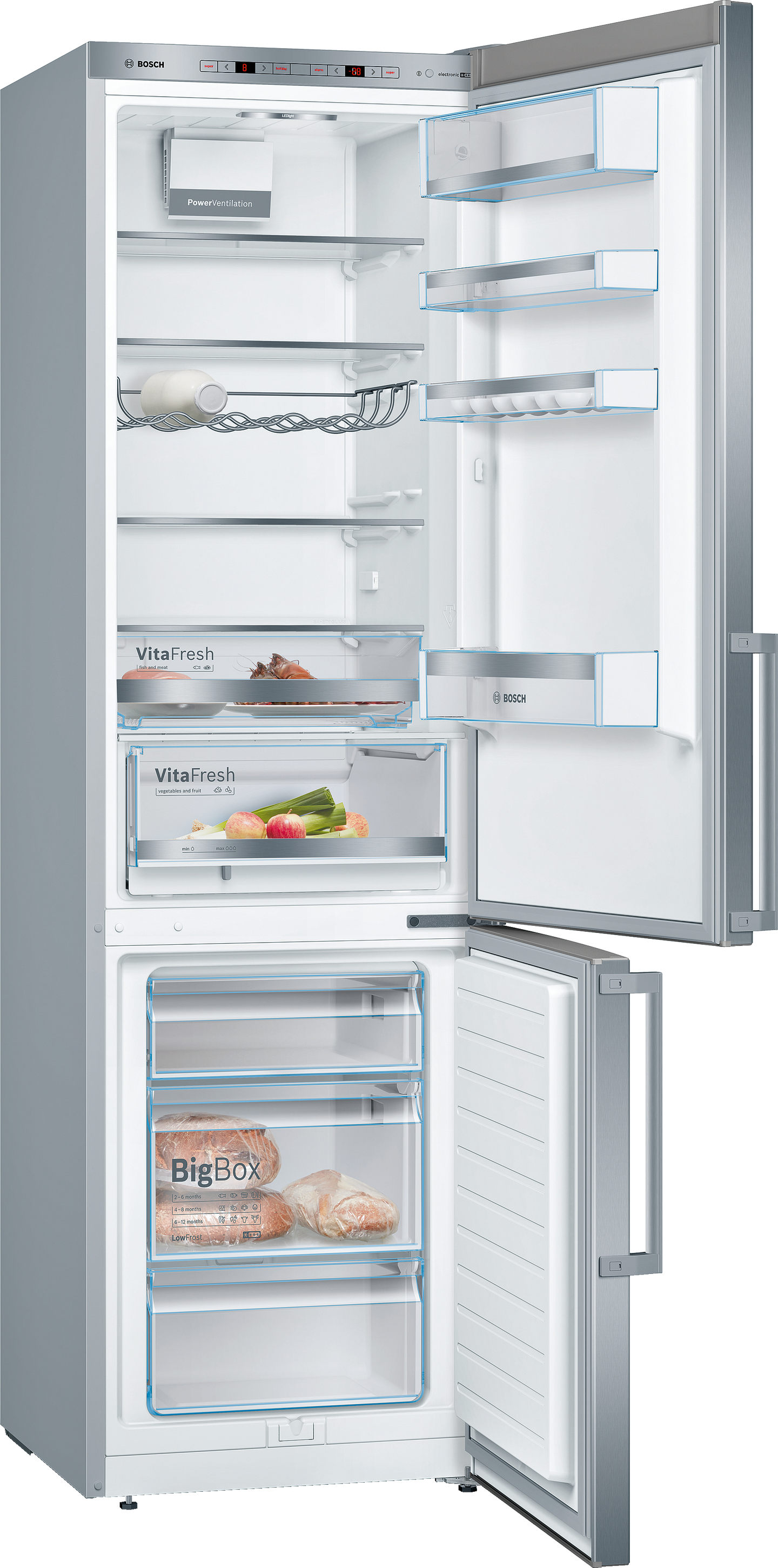 Bosch KGE398IBP koel-vriescombinatie B