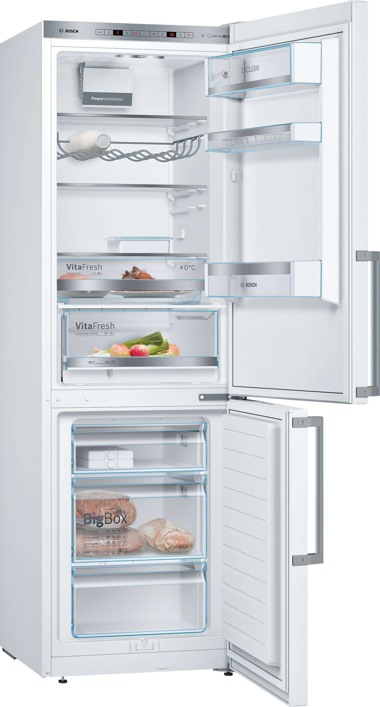 Bosch Serie 6 KGE36EWCP koel-vriescombinatie Vrijstaand 308 l C Wit