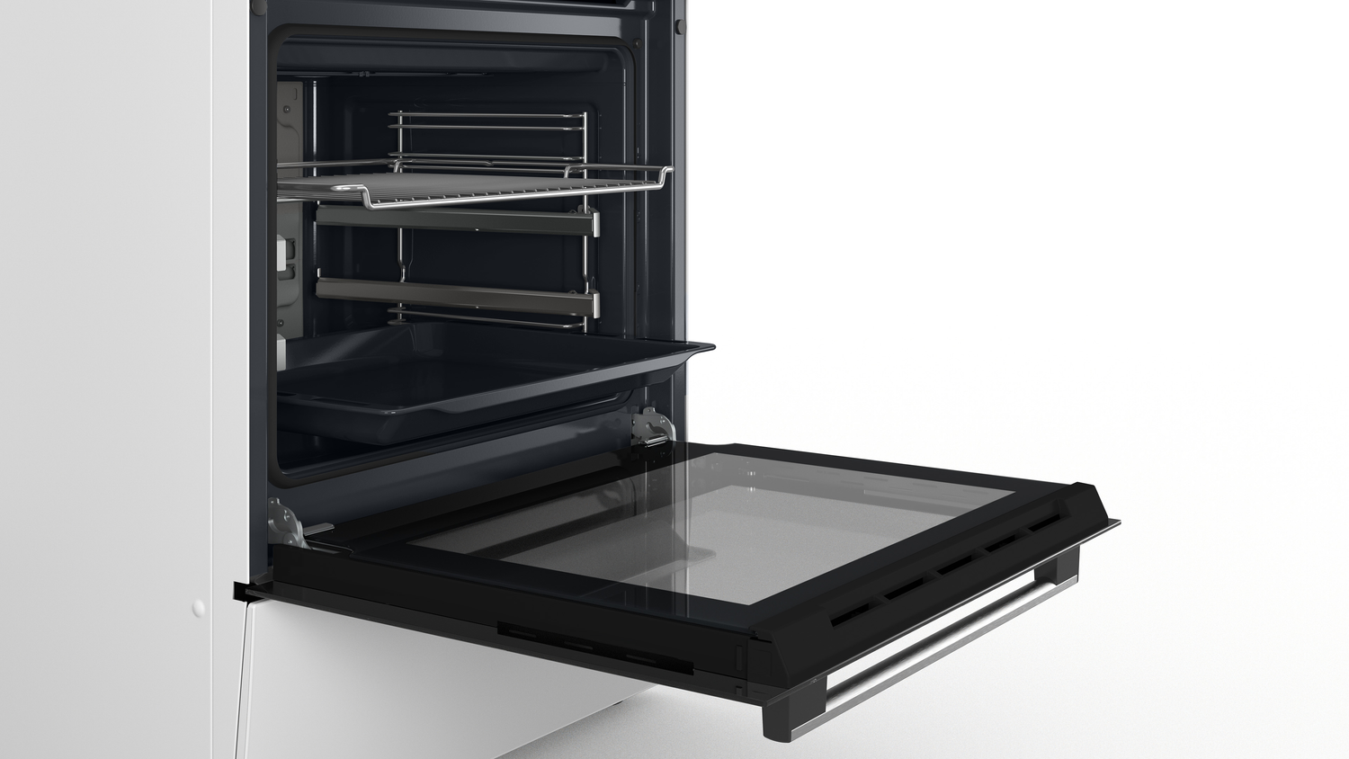 Bosch Serie 4 HKR39C250 fornuis Vrijstaand fornuis Electrisch Keramisch Zwart, Grijs A