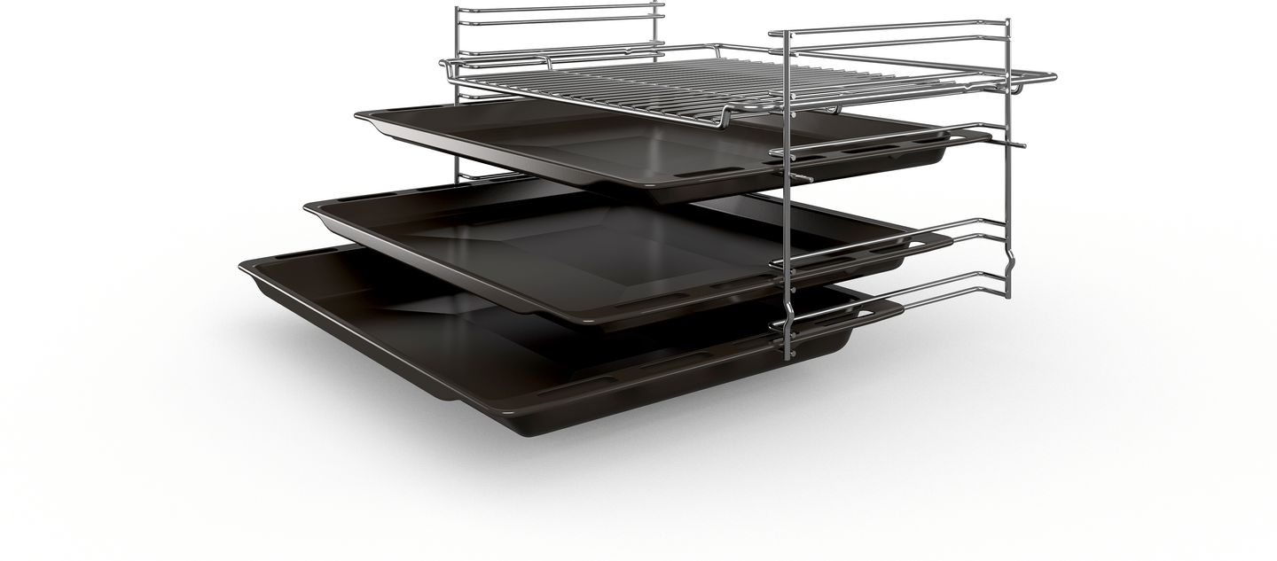 Bosch Serie 4 HLN39A050U fornuis Vrijstaand fornuis Electrisch Inductiekookplaat zones Zwart, Grijs A