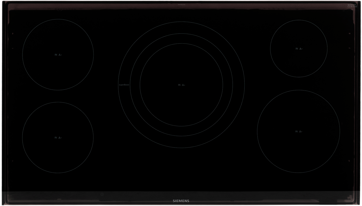Siemens EH975LVC1E kookplaat Zwart, Roestvrijstaal Ingebouwd Inductiekookplaat zones 5 zone(s)