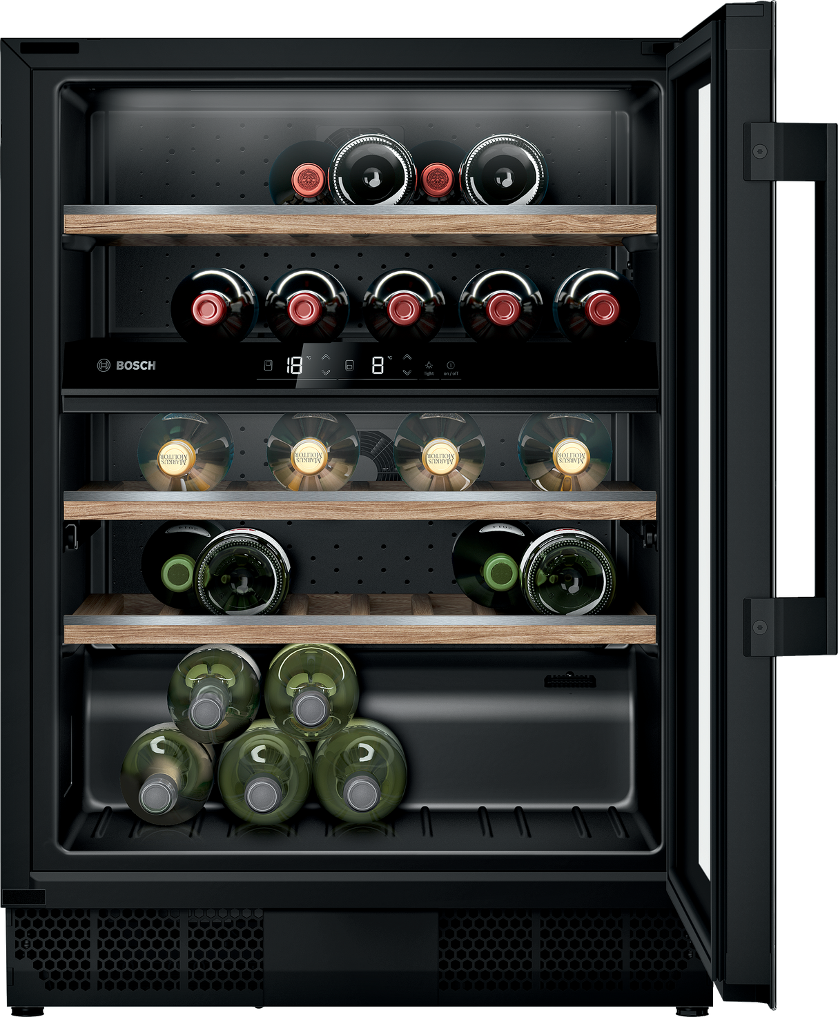 Bosch Serie 6 KUW21AHG0 wijnkoeler Ingebouwd Zwart 44 fles(sen)