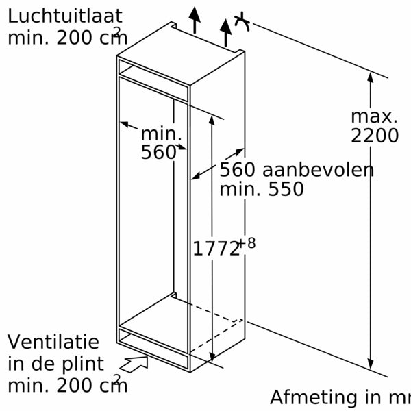 Siemens KI86NADD0 inbouw koel-vriescombinatie 260 liter