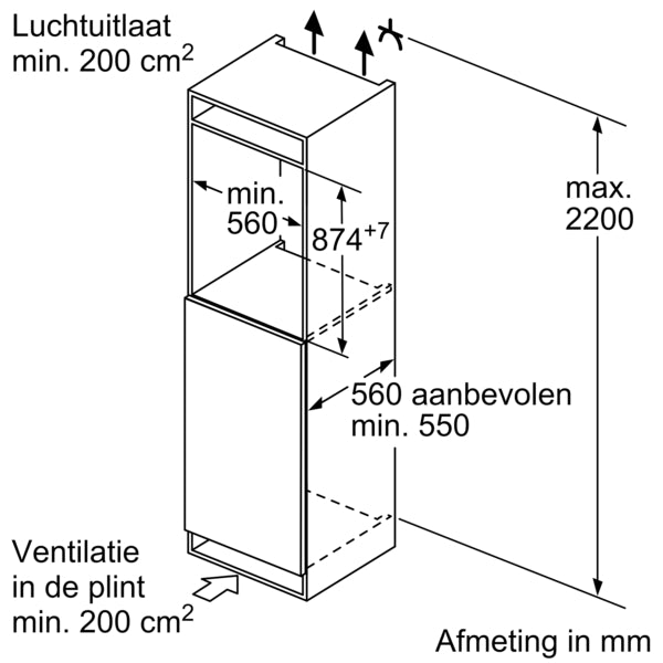 Siemens KI21RNSE0 inbouw koelkast 136 liter