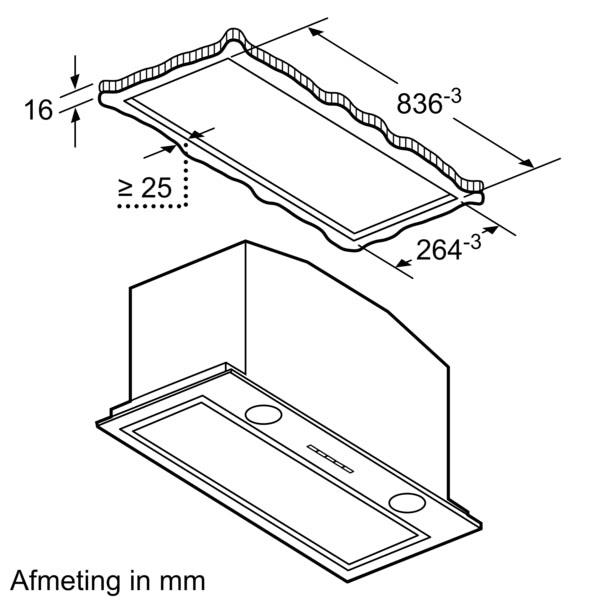 Siemens iQ700 LB89585M afzuigkap Plafond inbouw Roestvrijstaal 800 m³/uur A++