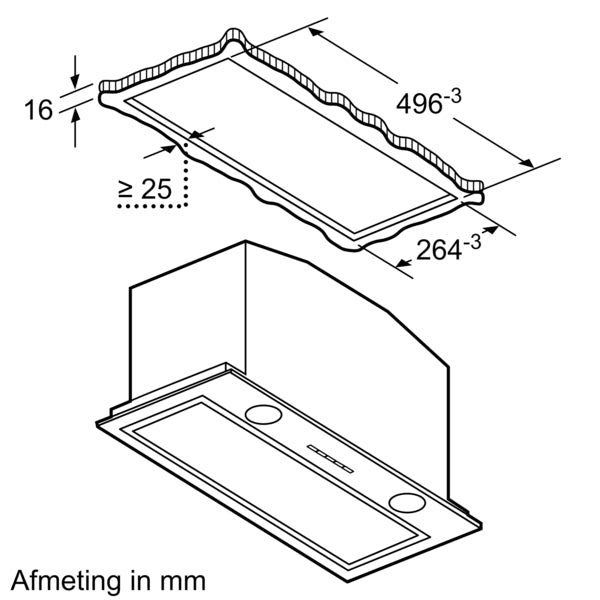 Siemens LB59584M afzuigkap Plafond inbouw Roestvrijstaal 730 m³/uur A++