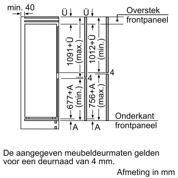 Siemens KI86VVSE0 inbouw koel-vriescombinatie 267 liter