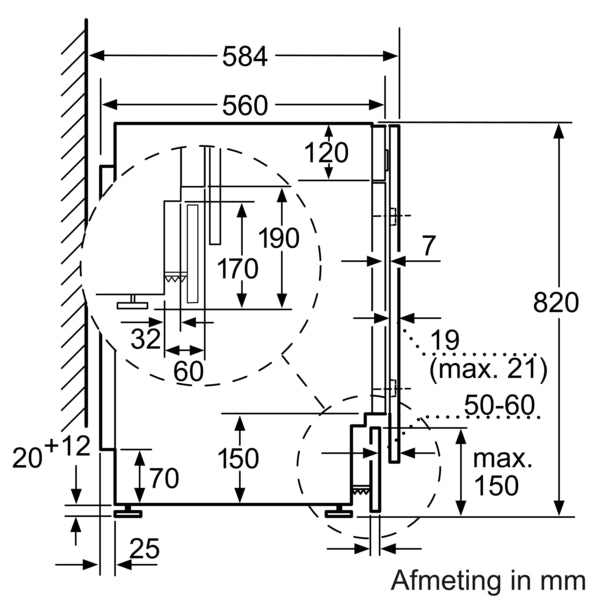 Siemens WK14D543EU inbouw was-droogcombinatie 7/4 kg