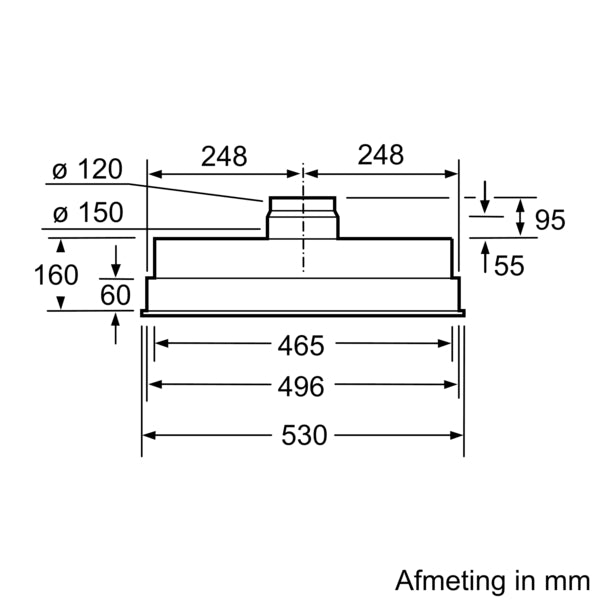 Siemens iQ300 LB55565 afzuigkap Inbouw Roestvrijstaal 590 m³/uur C