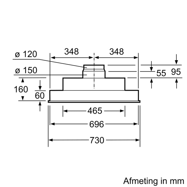 Siemens iQ300 LB75565 afzuigkap Inbouw Roestvrijstaal 610 m³/uur C