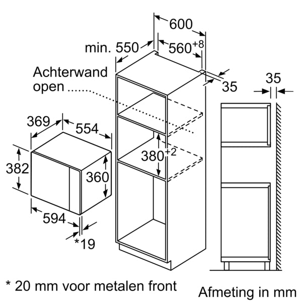 Siemens BE555LMS0 magnetron Ingebouwd Grill-magnetron 25 l 900 W Roestvrijstaal