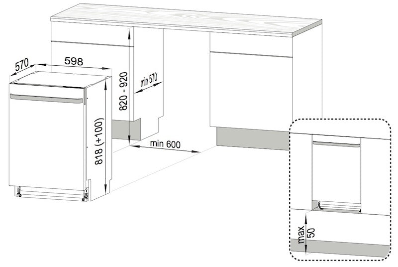 BEKO-DUN15420X-INBOUWTEKENING